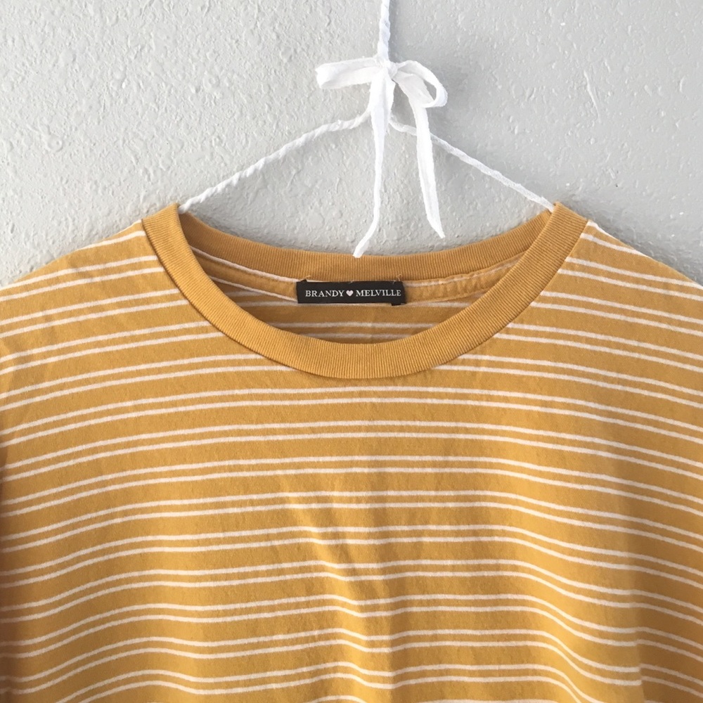 Brandy Melville Yellow Stripe Tee